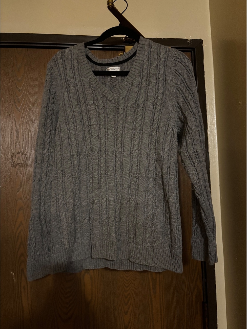Gray Croft & Barrow Chunky Cable-Knit Cotton Fall Sweater- Size XL